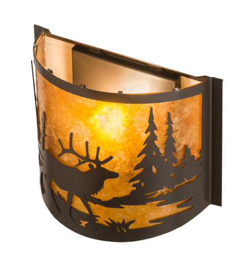 Meyda Tiffany Elk At Lake 190525 Wall Light - Timeless Bronze