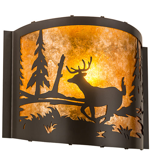 Meyda Tiffany Deer At Lake 190527 Wall Light - Timeless Bronze