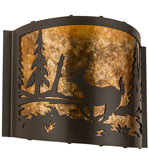 Meyda Tiffany Deer At Lake 190527 Wall Light - Timeless Bronze