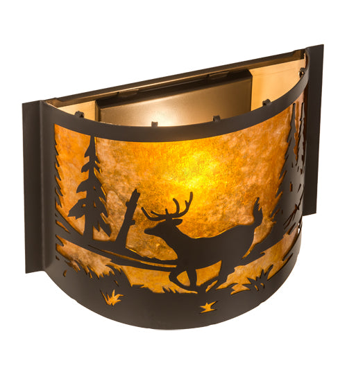 Meyda Tiffany Deer At Lake 190527 Wall Light - Timeless Bronze