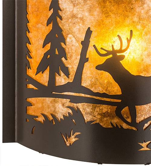 Meyda Tiffany Deer At Lake 190527 Wall Light - Timeless Bronze