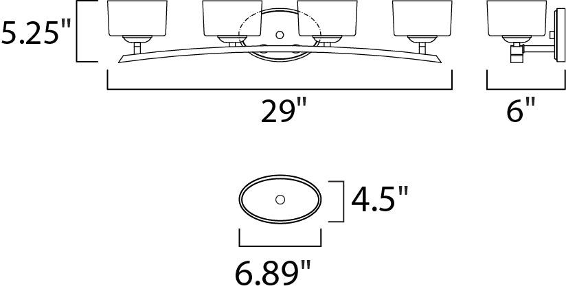 Maxim Elle 19054FTPC Bath Vanity Light 29 in. wide - Polished Chrome