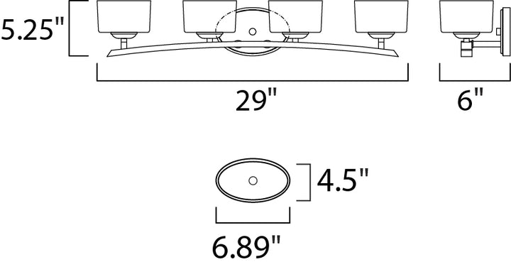 Maxim Elle 19054FTPC Bath Vanity Light 29 in. wide - Polished Chrome