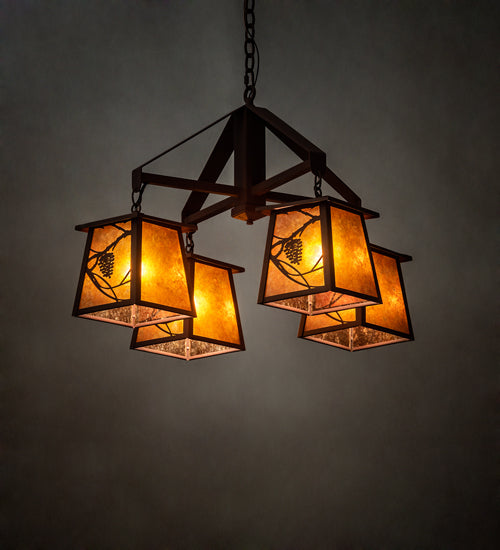 Meyda Tiffany Whispering Pines 19055 Chandelier Light - Rust