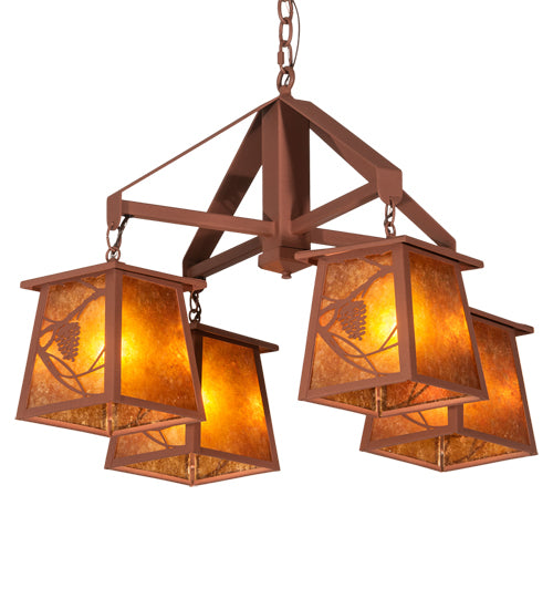 Meyda Tiffany Whispering Pines 19055 Chandelier Light - Rust
