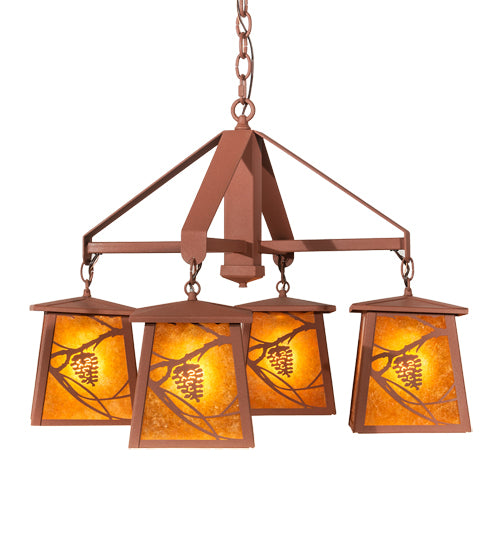 Meyda Tiffany Whispering Pines 19055 Chandelier Light - Rust