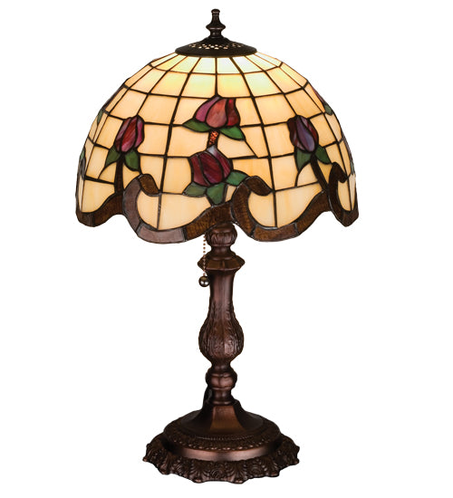 Meyda Tiffany Lighting 19139 Roseborder One Light Accent Lamp Lamp Bronze / Dark