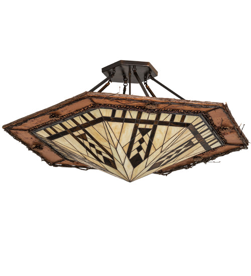 Meyda Tiffany Sonoma 191544 Ceiling Light - Vintage Copper,Natural Wood