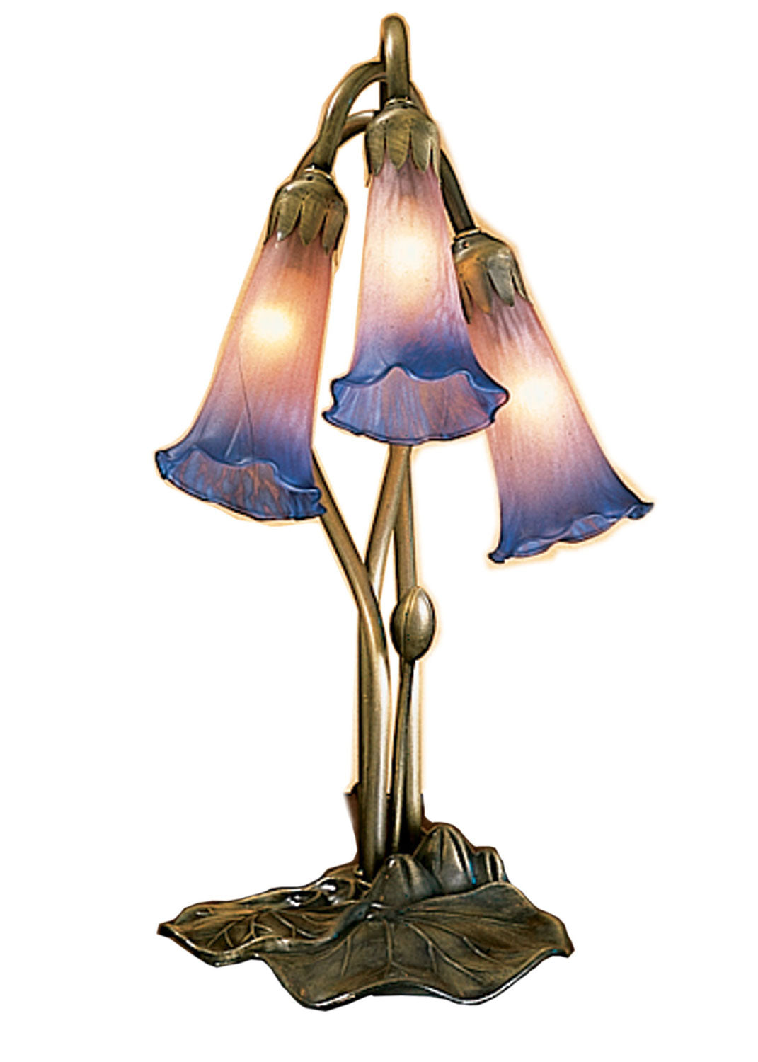 Meyda Tiffany Lighting 14670 Pink/Blue Three Light Accent Lamp Lamp Bronze / Dark