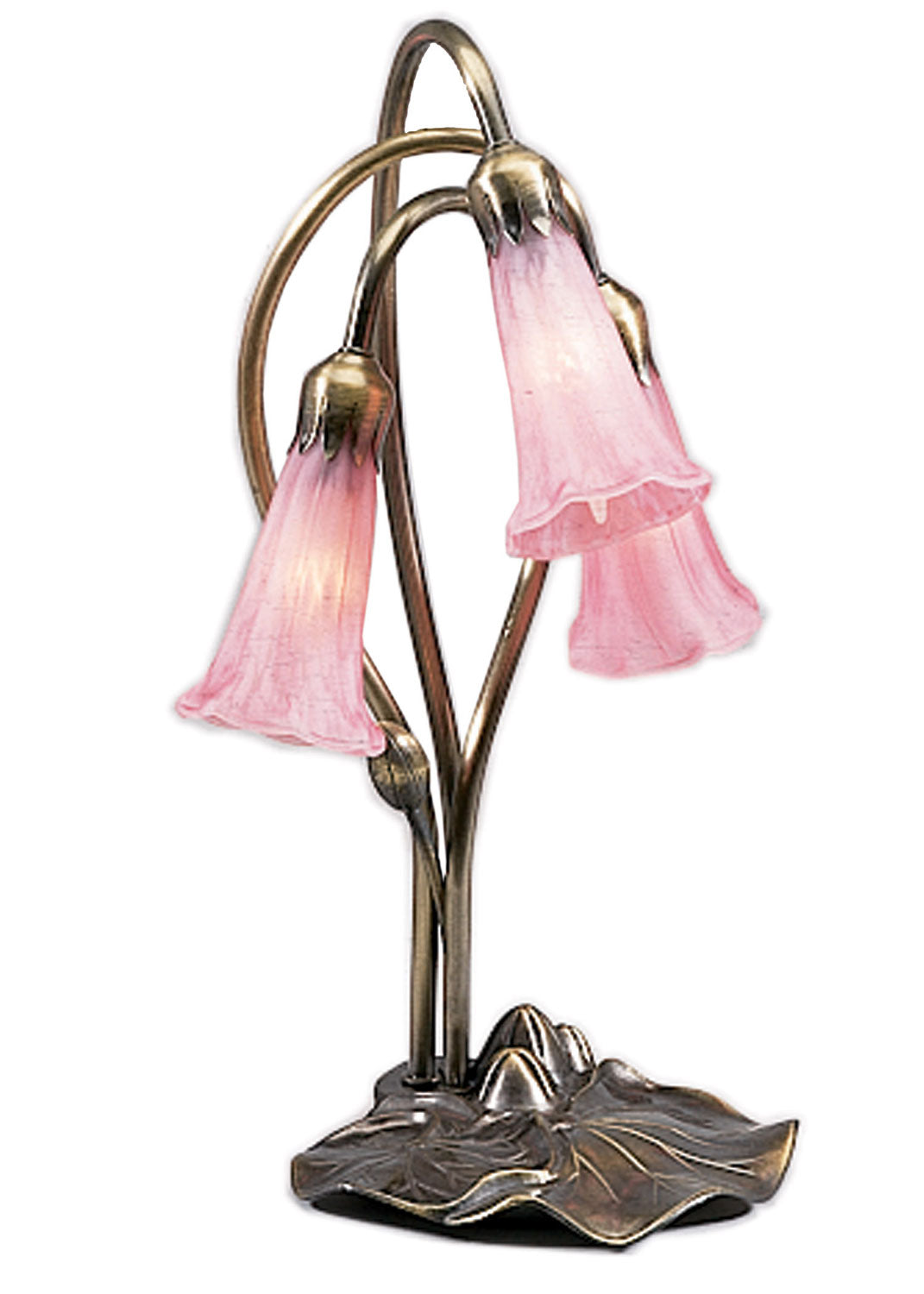 Meyda Tiffany Lighting 14728 Pink Three Light Accent Lamp Lamp Bronze / Dark