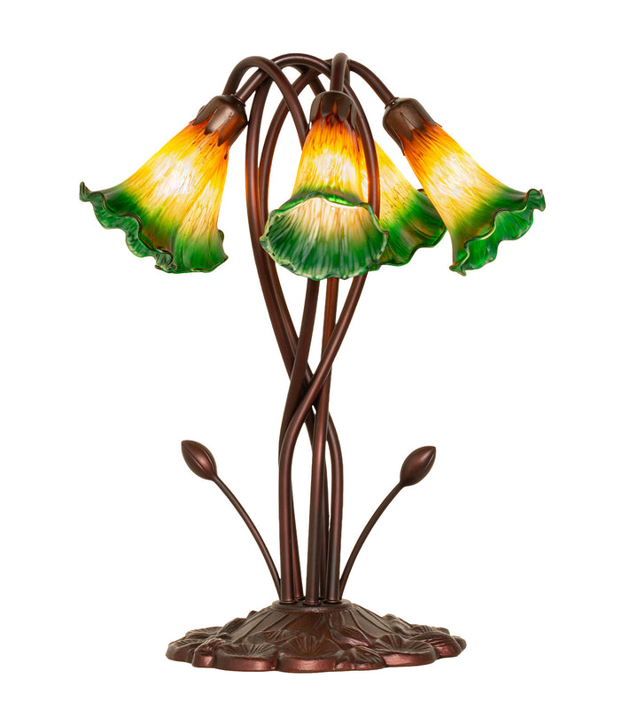 Meyda Tiffany Lighting 14893 Amber/Green Five Light Accent Lamp Lamp Bronze / Dark