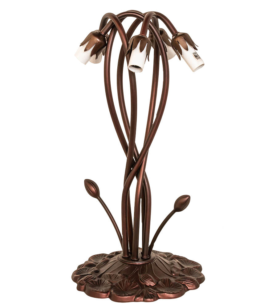 Meyda Tiffany Lighting 14995 Blue Pond Lily Five Light Accent Lamp Lamp Bronze / Dark