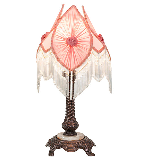 Meyda Tiffany Lighting 19226 Fabric & Fringe One Light Accent Lamp Lamp Bronze / Dark
