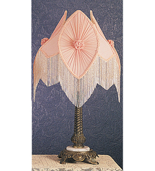 Meyda Tiffany Lighting 19227 Fabric & Fringe Two Light Table Lamp Lamp Bronze / Dark