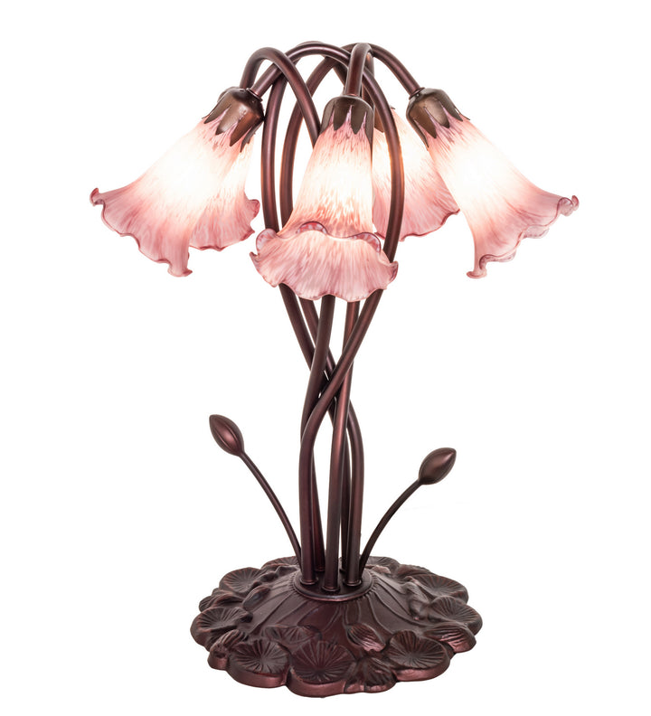 Meyda Tiffany Lighting 15127 Lavender Pond Lily Five Light Accent Lamp Lamp Bronze / Dark