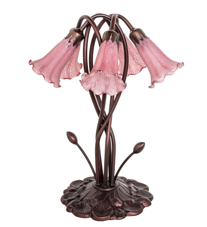 Meyda Tiffany Lighting 15127 Lavender Pond Lily Five Light Accent Lamp Lamp Bronze / Dark