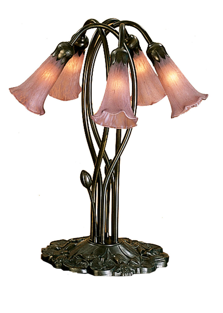 Meyda Tiffany Lighting 15127 Lavender Pond Lily Five Light Accent Lamp Lamp Bronze / Dark