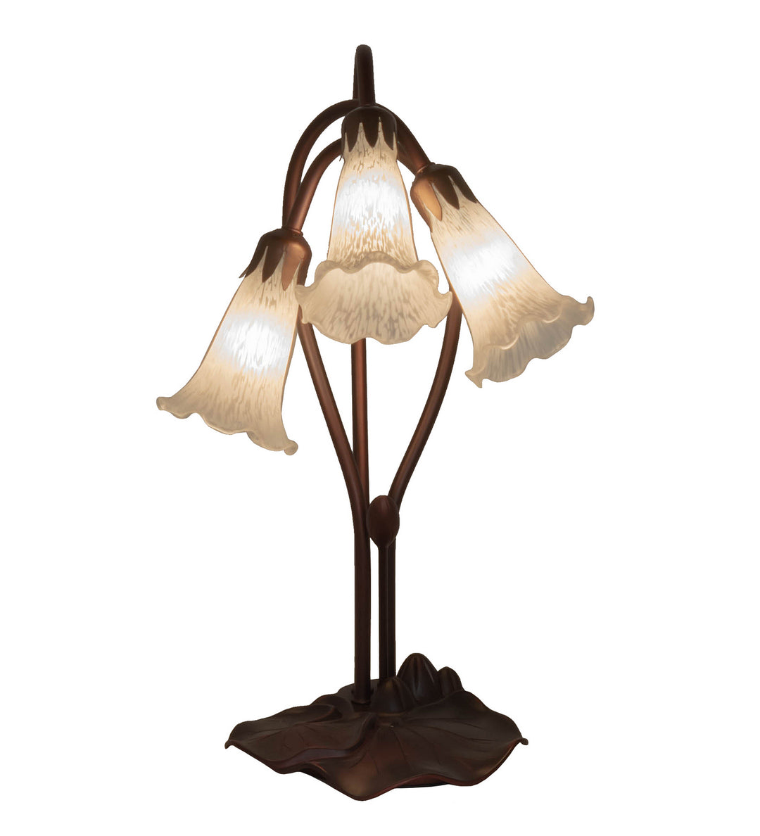 Meyda Tiffany Lighting 15282 White Three Light Accent Lamp Lamp Bronze / Dark