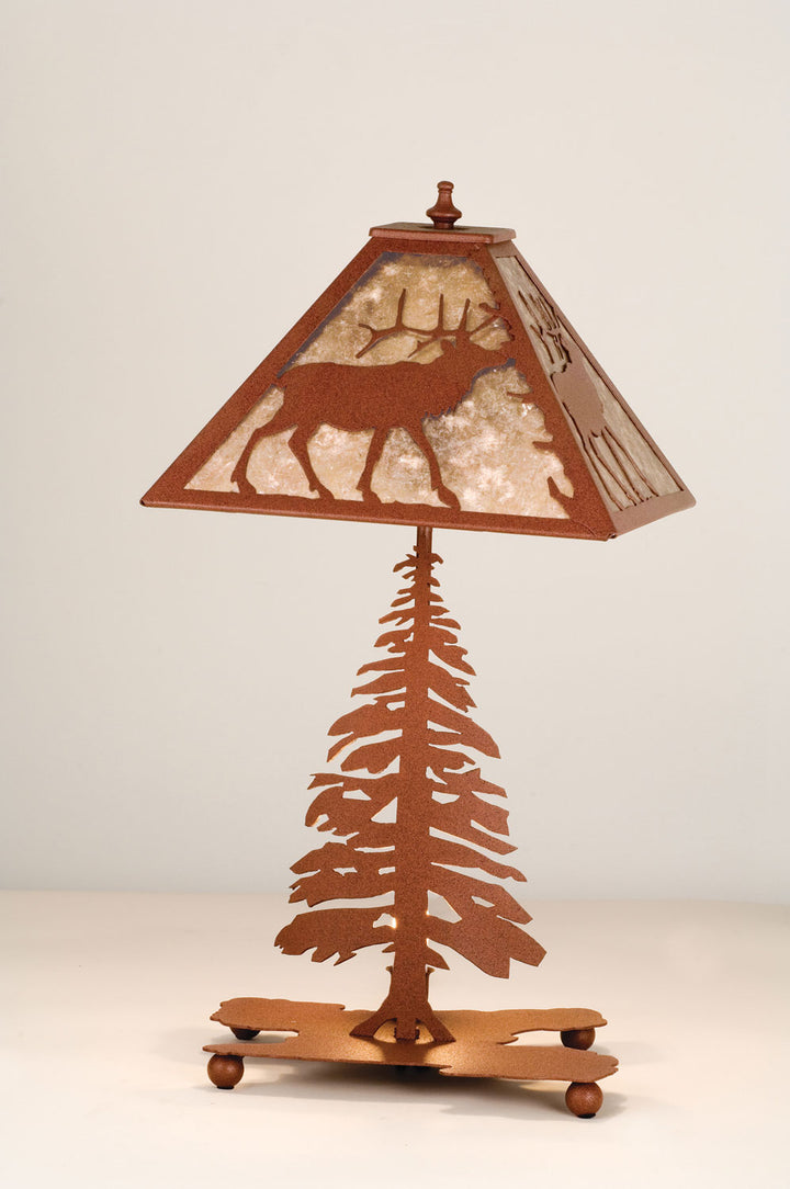 Meyda Tiffany Lighting 15300 Lone Elk Two Light Table Base Lamp Bronze / Dark