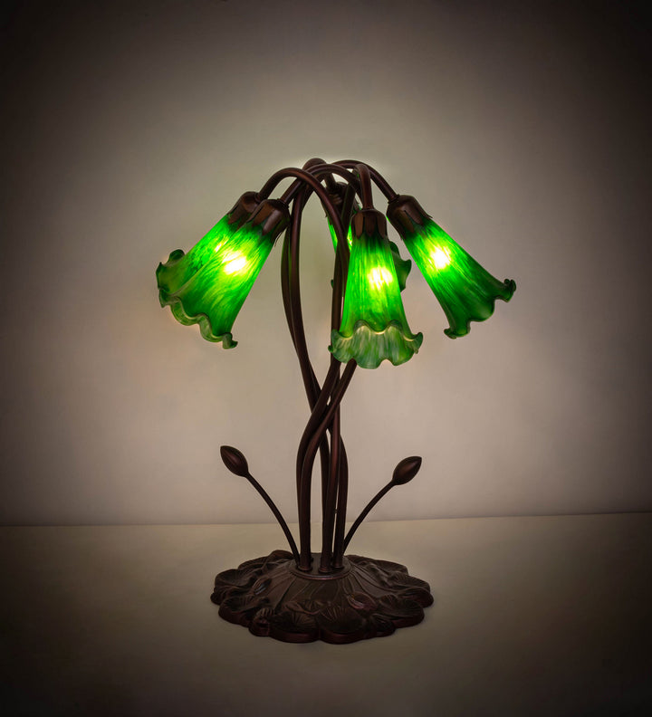 Meyda Tiffany Lighting 15386 Green Five Light Accent Lamp Lamp Bronze / Dark