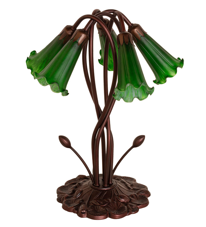Meyda Tiffany Lighting 15386 Green Five Light Accent Lamp Lamp Bronze / Dark