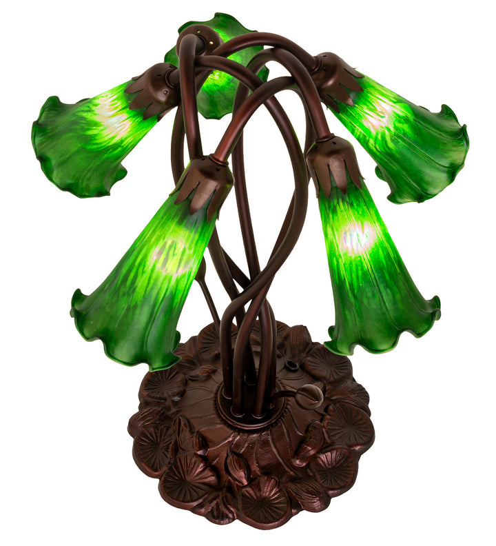 Meyda Tiffany Lighting 15386 Green Five Light Accent Lamp Lamp Bronze / Dark