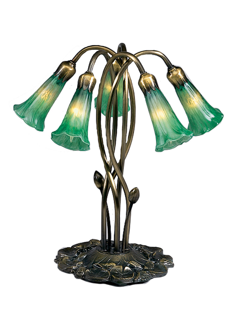 Meyda Tiffany Lighting 15386 Green Five Light Accent Lamp Lamp Bronze / Dark