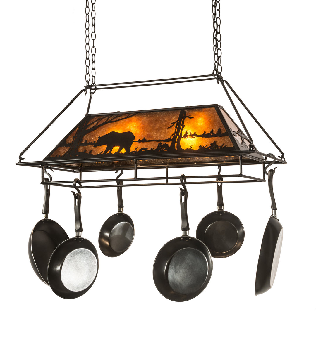 Meyda Tiffany Bear At Lake 15737 Pendant Light - Craftsman Brown