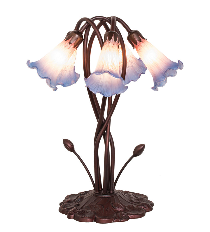 Meyda Tiffany Lighting 15856 Pink/Blue Five Light Accent Lamp Lamp Bronze / Dark