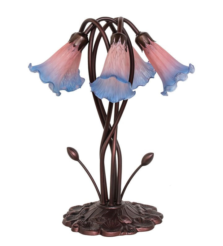 Meyda Tiffany Lighting 15856 Pink/Blue Five Light Accent Lamp Lamp Bronze / Dark