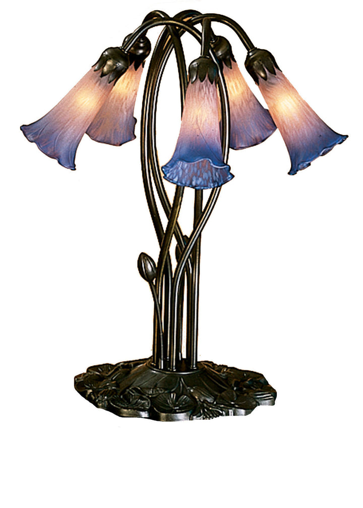 Meyda Tiffany Lighting 15856 Pink/Blue Five Light Accent Lamp Lamp Bronze / Dark