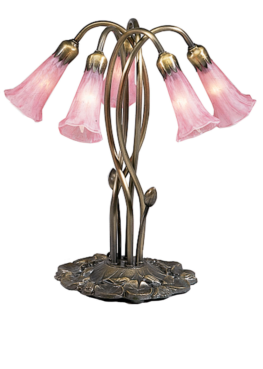 Meyda Tiffany Lighting 15925 Pink Five Light Accent Lamp Lamp Bronze / Dark
