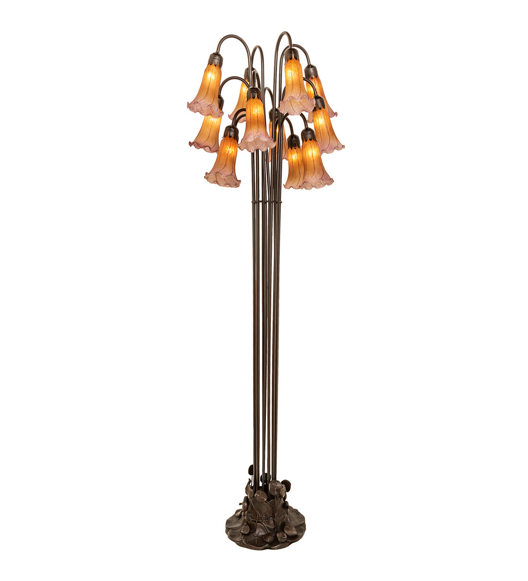 Meyda Tiffany Lighting 15946 Amber/Purple 12 Light Floor Lamp Lamp Bronze / Dark