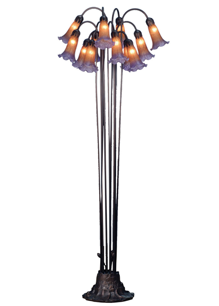 Meyda Tiffany Lighting 15946 Amber/Purple 12 Light Floor Lamp Lamp Bronze / Dark