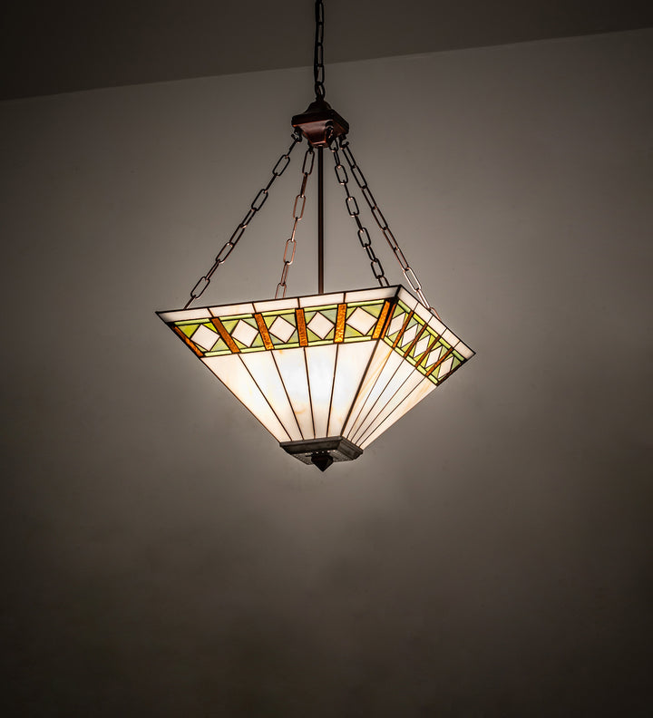 Meyda Tiffany Diamond Band Mission 17391 Pendant Light - Bronze, Custom