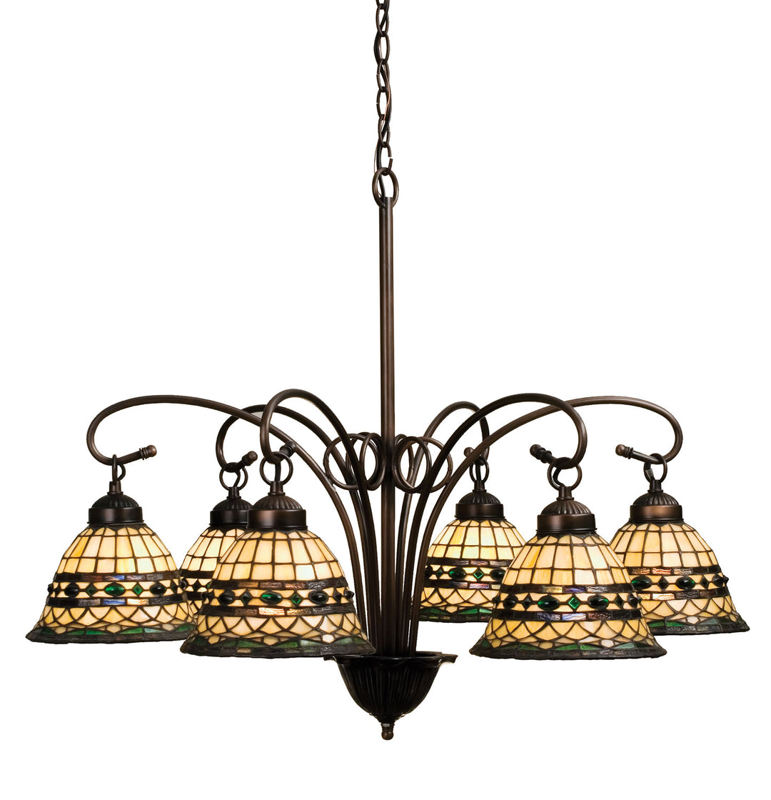 Meyda Tiffany Tiffany Roman 18528 Chandelier Light - Natural Wood,Brushed Nickel