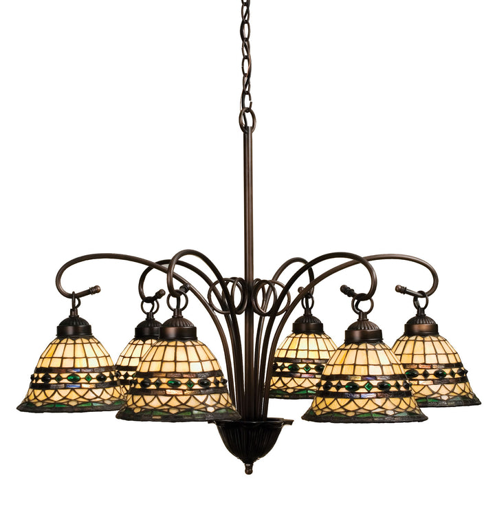 Meyda Tiffany Tiffany Roman 18528 Chandelier Light - Natural Wood,Brushed Nickel