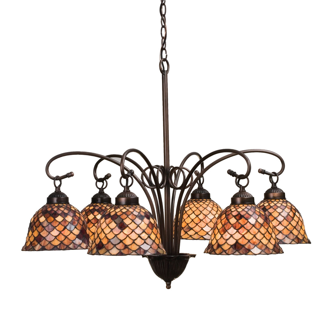 Meyda Tiffany Tiffany Fishscale 18634 Chandelier Light - Mahogany Bronze