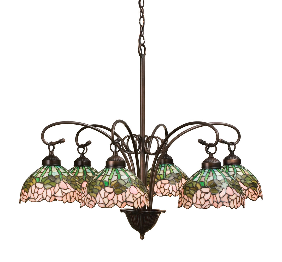 Meyda Tiffany Tiffany Cabbage Rose 18713 Chandelier Light - Nickel