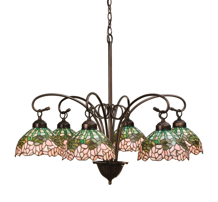 Meyda Tiffany Tiffany Cabbage Rose 18713 Chandelier Light - Nickel