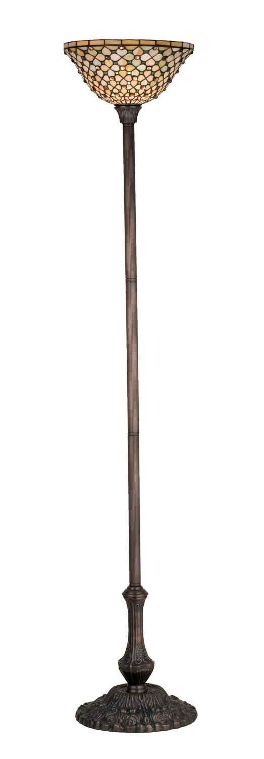 Meyda Tiffany Lighting 18763 Diamond & Jewel One Light Torchiere Lamp Bronze / Dark