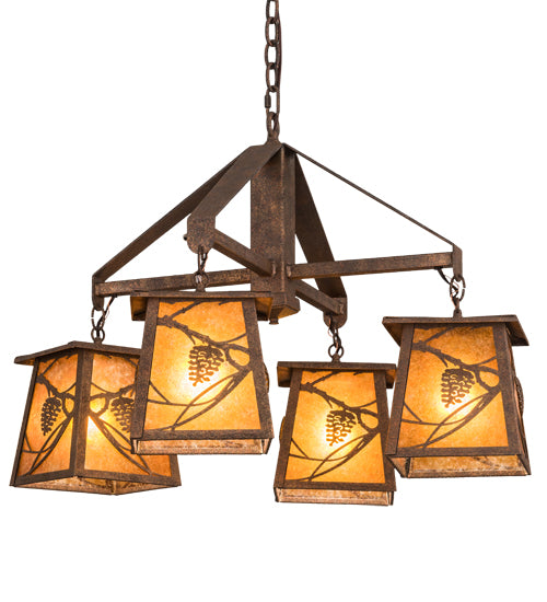 Meyda Tiffany Whispering Pines 192455 Chandelier Light - Rust