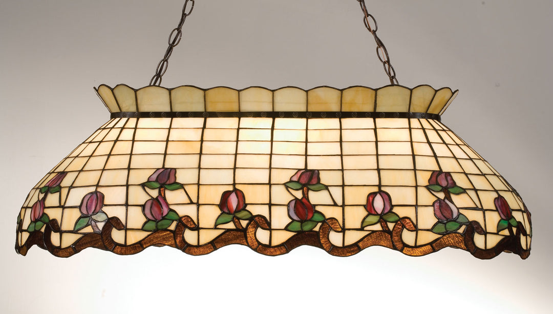 Meyda Tiffany Roseborder 19136 Pendant Light - Craftsman Brown