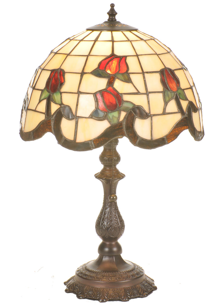 Meyda Tiffany Lighting 19139 Roseborder One Light Accent Lamp Lamp Bronze / Dark