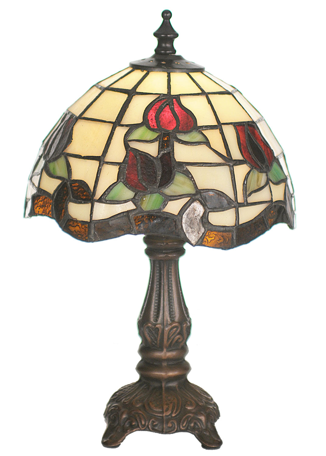 Meyda Tiffany Lighting 19189 Roseborder One Light Mini Lamp Lamp Bronze / Dark