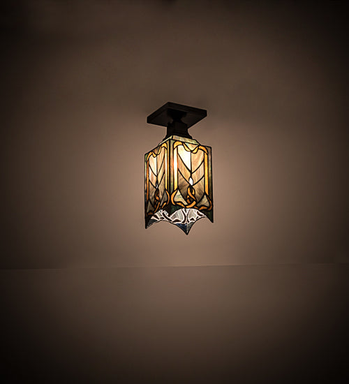 Meyda Tiffany Cottage Mission 192693 Ceiling Light - Craftsman Brown