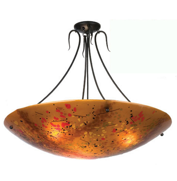 Meyda Tiffany Metro Fusion 26347 Pendant Light - Amber/Black Steamers