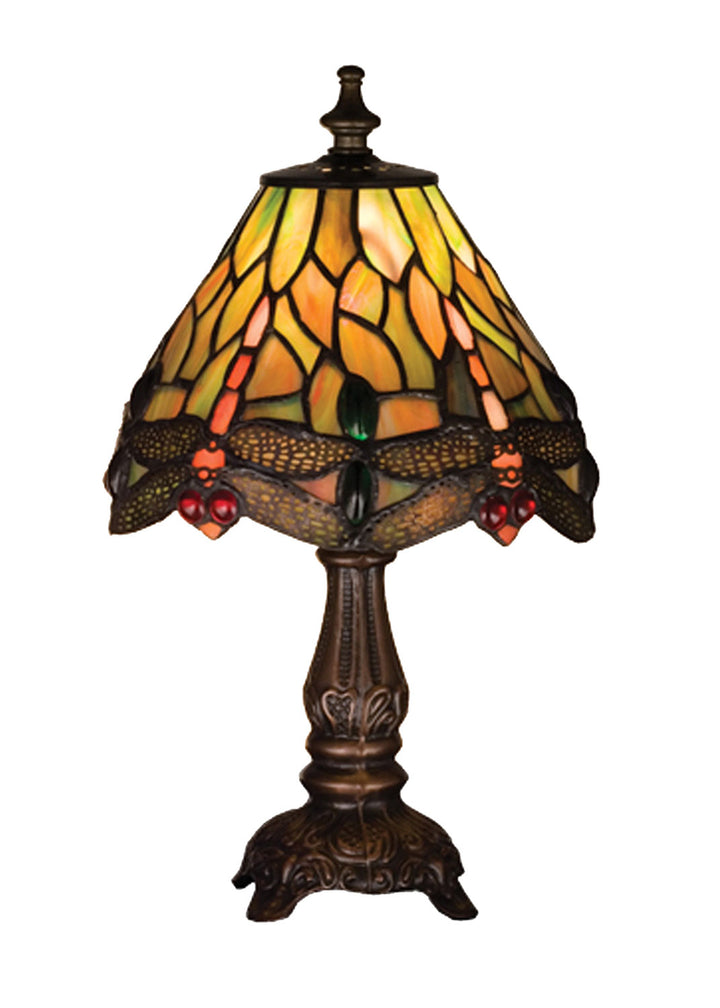 Meyda Tiffany Lighting 26613 Tiffany Hanginghead Dragonfly One Light Mini Lamp Lamp Bronze / Dark