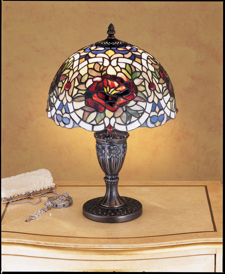 Meyda Tiffany Lighting 26675 Renaissance Rose One Light Accent Lamp Lamp Bronze / Dark