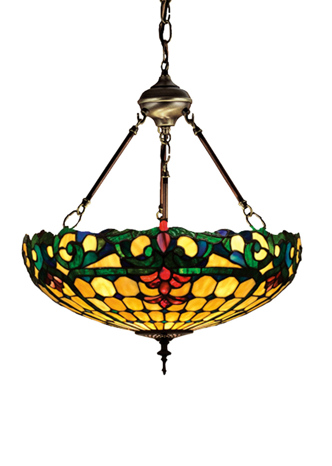 Meyda Tiffany Duffner & Kimberly Colonial 26694 Pendant Light - Beige Burgundy Blue/Green Green